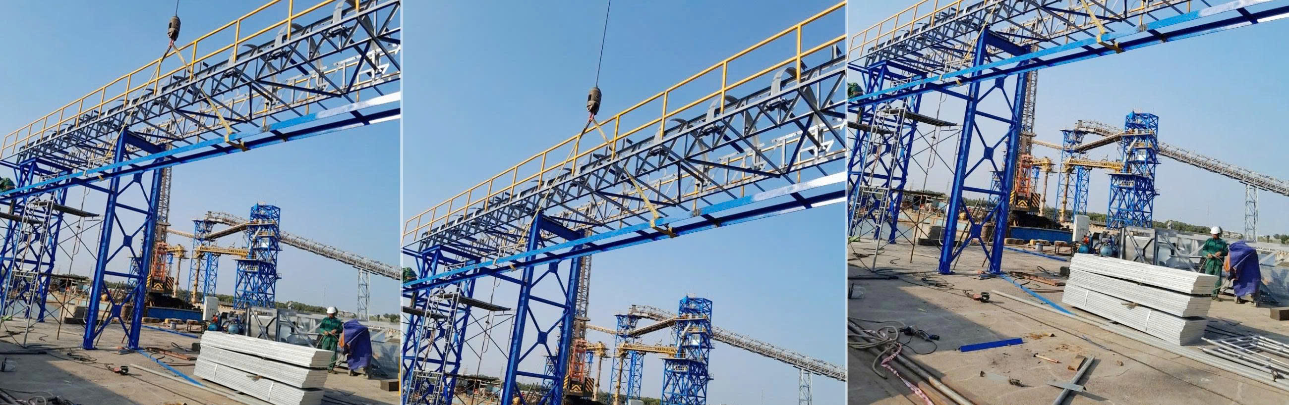Chế tạo và lắp đặt băng tải cầu cảng 